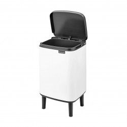 Кош за боклук Brabantia Bo Small Hi 1006643, 7 л, Повдигнат, Плавно и безшумно отваряне, Противоплъзгаща основа, Бял