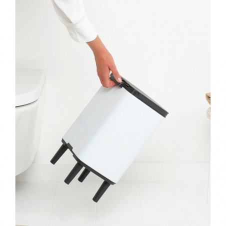 Кош за боклук Brabantia Bo Small Hi 1006643, 7 л, Повдигнат, Плавно и безшумно отваряне, Противоплъзгаща основа, Бял