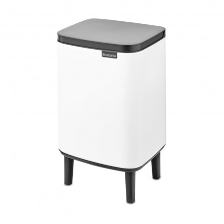 Кош за боклук Brabantia Bo Small Hi 1006643, 7 л, Повдигнат, Плавно и безшумно отваряне, Противоплъзгаща основа, Бял