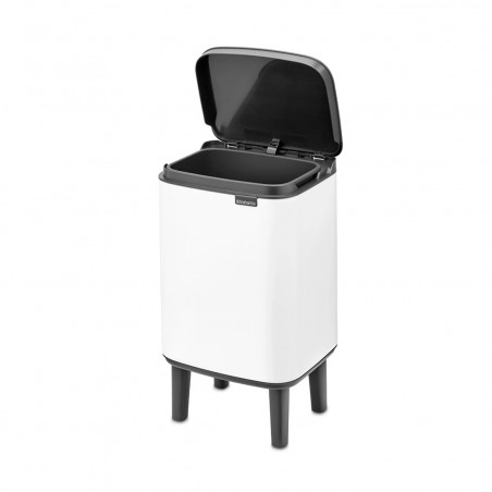 Кош за боклук Brabantia Bo Small Hi 1006639, 4 л, Повдигнат, Плавно и безшумно отваряне, Противоплъзгаща основа, Бял