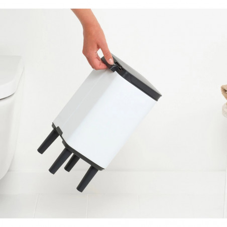 Кош за боклук Brabantia Bo Small Hi 1006639, 4 л, Повдигнат, Плавно и безшумно отваряне, Противоплъзгаща основа, Бял