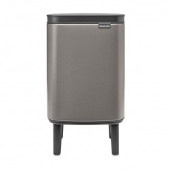 Кош за боклук Brabantia Bo Small Hi 1006640, 4 л, Повдигнат, Плавно и безшумно отваряне, Противоплъзгаща основа, Сив