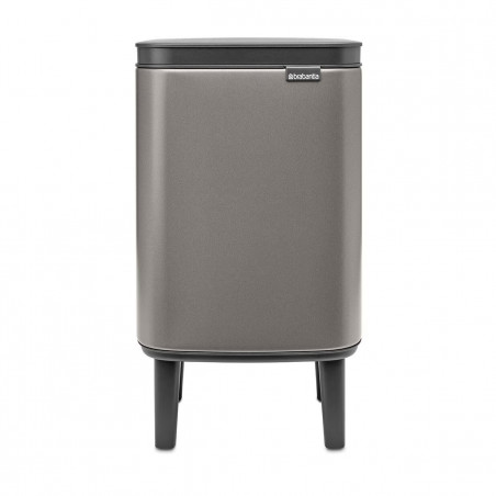 Кош за боклук Brabantia Bo Small Hi 1006640, 4 л, Повдигнат, Плавно и безшумно отваряне, Противоплъзгаща основа, Сив