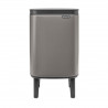 Кош за боклук Brabantia Bo Small Hi 1006640, 4 л, Повдигнат, Плавно и безшумно отваряне, Противоплъзгаща основа, Сив