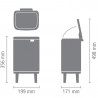 Кош за боклук Brabantia Bo Small Hi 1006640, 4 л, Повдигнат, Плавно и безшумно отваряне, Противоплъзгаща основа, Сив