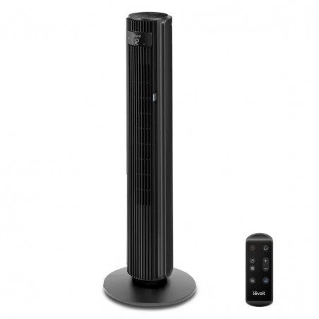 Вентилатор кула Levoit TempSense 42 DC, 30W, 107 см, За до 49 м2, 12 скорости, 4 режима, Таймер, Осцилация 90C, Дистанционно, Черен