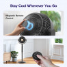 Циркулационен вентилатор Levoit Pedestal Circulator Fan LPF-R432-AEUR, 30W, 12 скорости, 4 режима, Осцилация 120C, Температурен сензор, Таймер, Дистанционно, Черен/златист