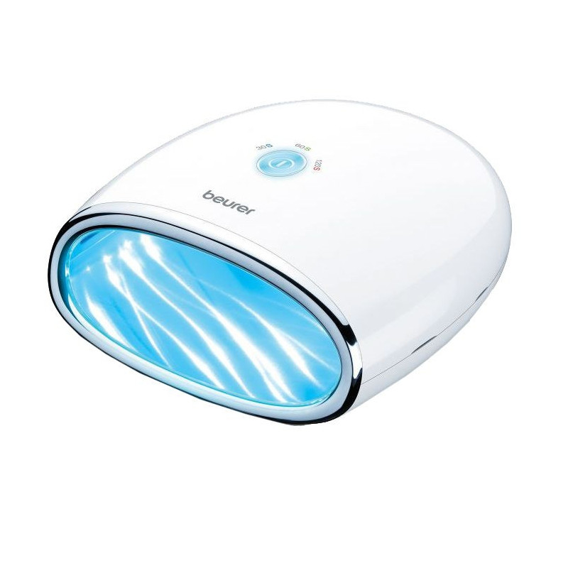 Лампа за маникюр и педикюр Beurer MP 48, LED/UV, 24 W , Таймер, 18 LED лампи, Дисплей, Бял