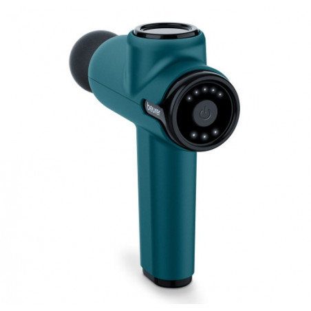 Масажен пистолет Beurer MG 99, 4 приставки, 5 скорости, Индикатор за нивото на батерията, 5 часова автономия, Зелен