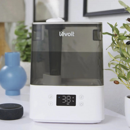Ултразвуков смарт овлажнител за въздух Levoit Classic 300S, 47 м2, 26W, 6 Л, Smart, WiFi, Гласови команди, Автономия 60 ч, Бял/Сив