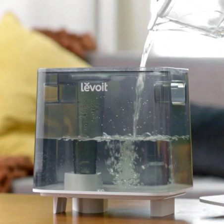 Ултразвуков смарт овлажнител за въздух Levoit Classic 300S, 47 м2, 26W, 6 Л, Smart, WiFi, Гласови команди, Автономия 60 ч, Бял/Сив