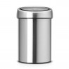 Кош за боклук Brabantia Touch Bin 647211, 3 л, Плавно и безшумно отваряне, Стенен монтаж, Инокс/мат