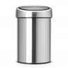 Кош за боклук Brabantia Touch Bin 647217, 3 л, Плавно и безшумно отваряне, Стенен монтаж, Устойчив на пръстови отпечатъци, Инокс