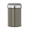 Кош за боклук Brabantia Touch Bin 647215, 3 л, Плавно и безшумно отваряне, Стенен монтаж, Сив