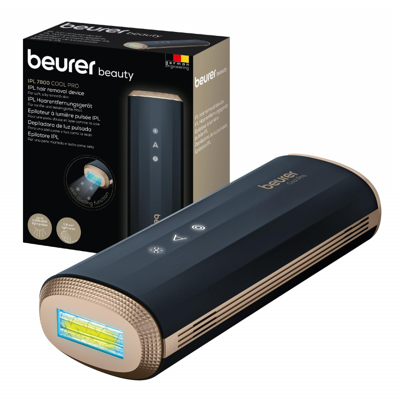 Фотоепилатор Beurer IPL 7800 Cool Pro IPL, 48W, 1000000 импулса, 5 нива, 3.8 см2, IPL, Auto Flash, UV филтър, Черен