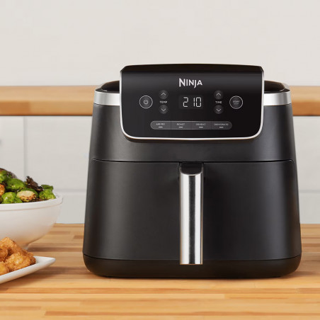 Фритюрник с горещ възду Ninja AF140EU PRO, 1750W, 4.7 л, 40-240C, 4 програми, Таймер, AirCrisp, Незалепващо покритие, Черен