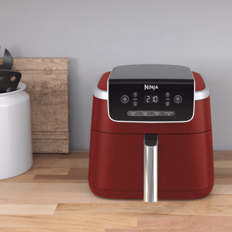 Фритюрник с горещ възду Ninja AF140EUCM PRO, 1750W, 4.7 л, 40-240C, 4 програми, Таймер, AirCrisp, Незалепващо покритие, Бордо
