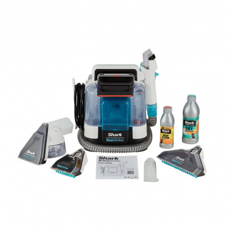 Прахосмукачка за петна Shark StainStriker PX200EUT, 450W, 0.72 л, Преносима, Гъвкав маркуч, 5 приставки, Бял