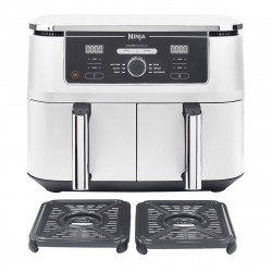 Двоен фритюрник с горещ въздух Ninja AF400EUWH, 2470W, 9.5 л, 6 програми, 40-240 C, Независими зони, Бял