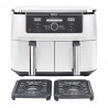 Двоен фритюрник с горещ въздух Ninja AF400EUWH, 2470W, 9.5 л, 6 програми, 40-240 C, Независими зони, Бял