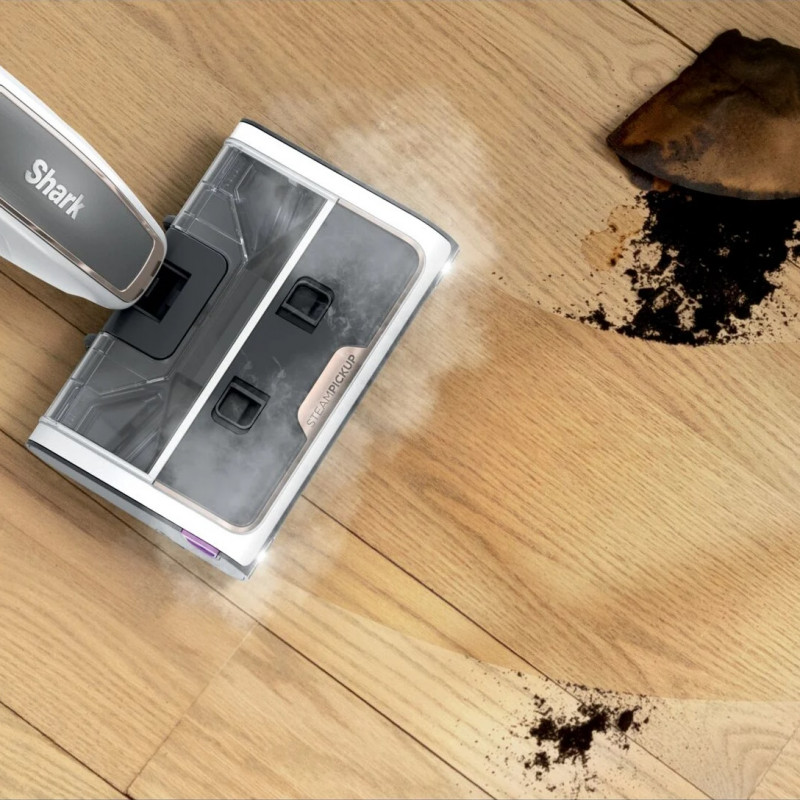 Парочистачка 3в1 Shark SteamPickUp SD200EU, 1230W, 0.42 л, Чистене без химикали, Станция за съхранение, Бял