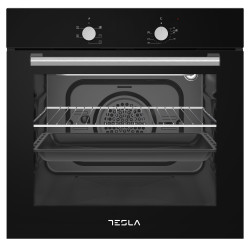 Фурна за вграждане Tesla BO300SB, 2300 W, 56 л, 5 програми, Клас А, Почистване с пара, Черен