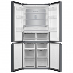 Хладилник с фризер Tesla RF5100FMBE, 250W, 511Л, Енергиен клас Е, Инвертор, Total No Frost, Metal Cooling, LED, Дисплей, Черно стъкло