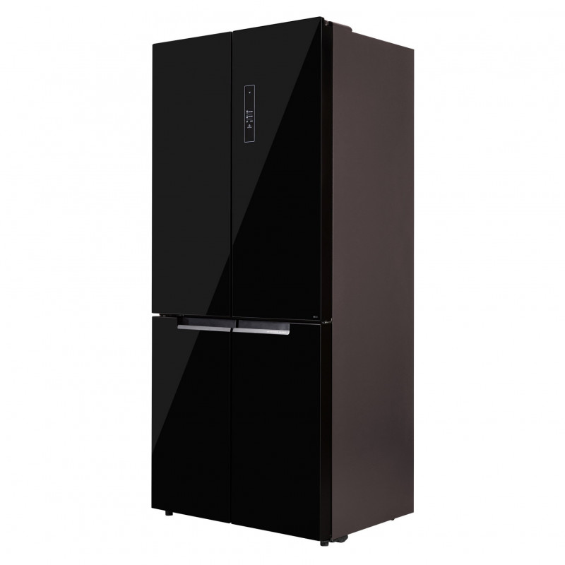 Хладилник с фризер Tesla RF5100FMBE, 250W, 511Л, Енергиен клас Е, Инвертор, Total No Frost, Metal Cooling, LED, Дисплей, Черно стъкло