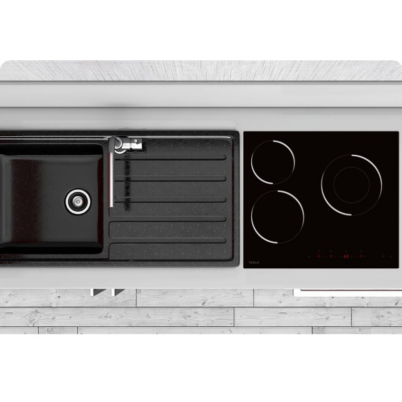 Стъклокерамичен плот за вграждане Tesla HV6300MB, 5700W, 9 степени, Таймер, Индикатор за гореща повърхност, Защита от деца, Черен
