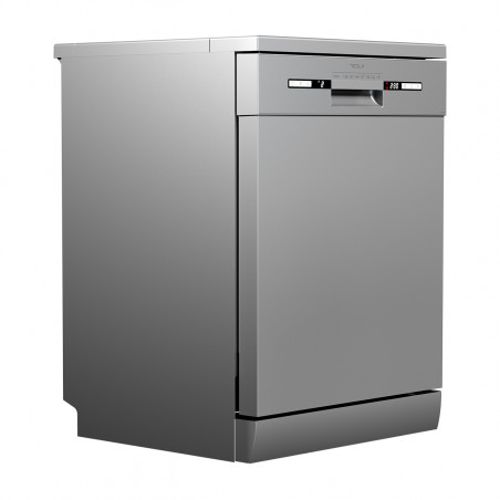 Съдомиялна Tesla WD661MX, 2100W, Клас Е, 7 програми, Забавен старт, Електронно управление, Подвижен плот, Половин зареждане, Инокс