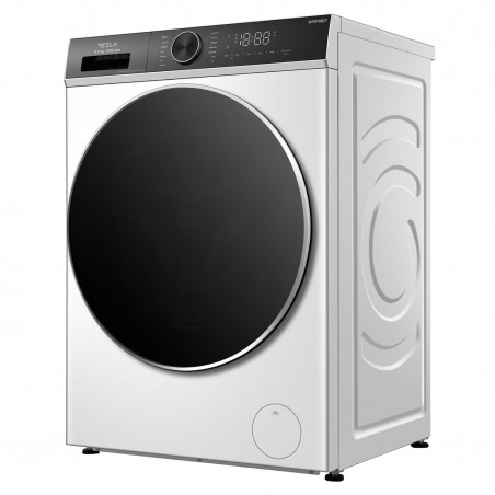 Пералня с предно зареждане Tesla WF81480T, 1900W, 8 кг, 1400об/мин, Инверторен мотор, Клас А, 14 програми, Бял/черен