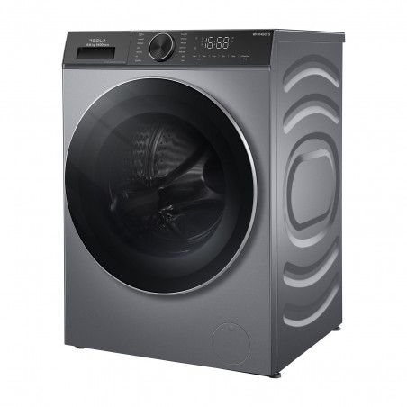 Пералня с предно зареждане Tesla WF91480TS, 1900W, 9 кг, 60 л, 14 програми, 1400 об/мин, Клас A, Steam Care, LED, Сребрист