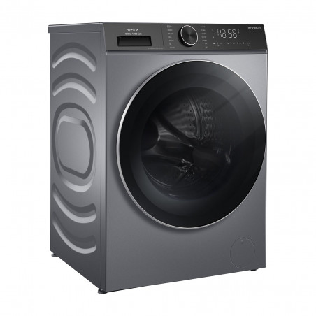 Пералня с предно зареждане Tesla WF91480TS, 1900W, 9 кг, 60 л, 14 програми, 1400 об/мин, Клас A, Steam Care, LED, Сребрист