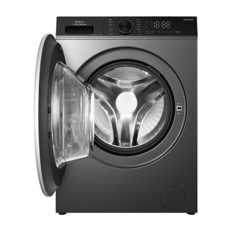 Пералня с предно зареждане Tesla WF91480TS, 1900W, 9 кг, 60 л, 14 програми, 1400 об/мин, Клас A, Steam Care, LED, Сребрист