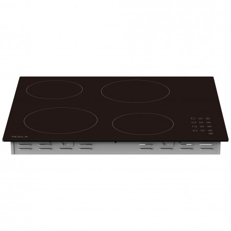 Стъклокерамичен плот за вграждане Tesla HV6402MB, 6600W, 9 степени, 4 зони, Таймер, Детска защита, Индикатор за остатъчна топлина, Скосен ръб, Черен