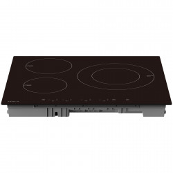 Стъклокерамичен плот за вграждане Tesla HI6301MB, 7400W, 9 степени, 3 зони, Защита от деца, Индикатор за остатъчна топлина, Сензор за тиган, Черен