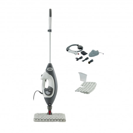 Парочистачка Shark S6005EU, 1200W, 0.5 л, 2 настройки, Технология Klick'n Flip, Steam Blaster, Dirt Grip подложки, Бял/Сив