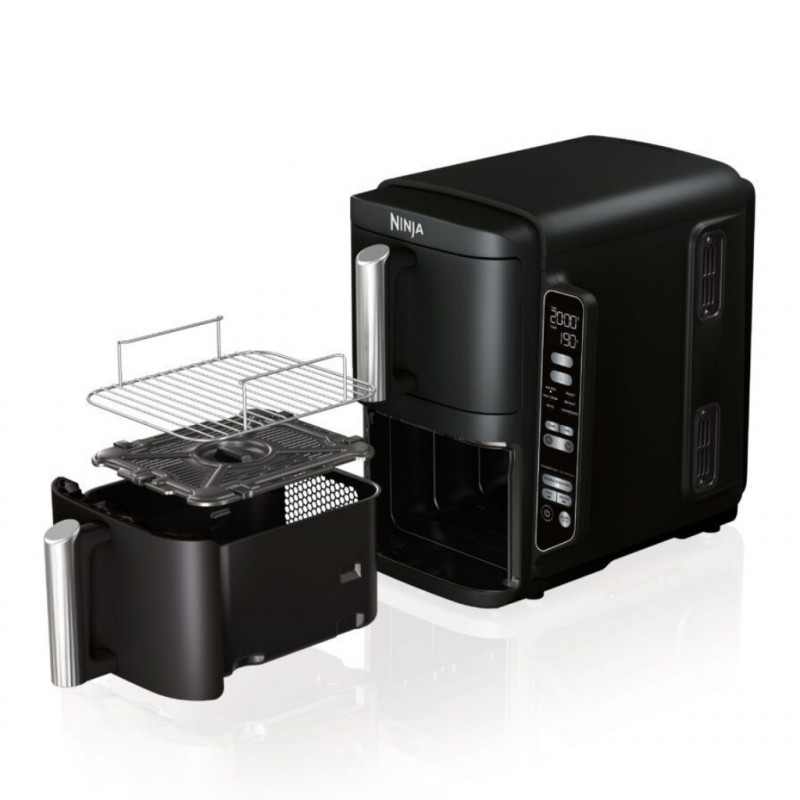 Фритюрник с горещ въздух Ninja SL300EU, 2470W, 7.6 л, 40-240C, 2 кошници, 6 програми, Синхронизирано готвене, Таймер, Автоматично спиране, Черен