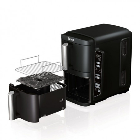 Фритюрник с горещ въздух Ninja SL300EU, 2470W, 7.6 л, 40-240C, 2 кошници, 6 програми, Синхронизирано готвене, Таймер, Автоматично спиране, Черен