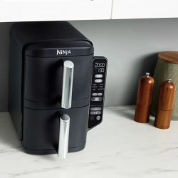 Фритюрник с горещ въздух Ninja SL300EU, 2470W, 7.6 л, 40-240C, 2 кошници, 6 програми, Синхронизирано готвене, Таймер, Автоматично спиране, Черен