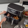 Двоен фритюрник с горещ въздух Ninja AF451EU, 2470W, 9.5 л, 6 програми, Независими зони, Синхронизация, Черен