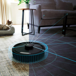 Прахосмукачка робот Shark Matrix Plus RV2620WAEU, 650 W, 0.3 л, 360 LiDAR, Автономия до 110 мин, Matrix Clean, Черен
