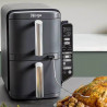 Двоен фритюрник с горещ въздух Ninja SL451EU, 2470W, 9.5 л, Цифров термометър, 2 кошници, 6 програми, Max Crisp, Sync & Match, Сив