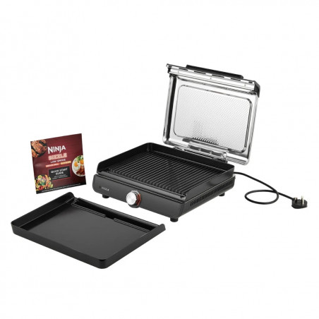 Електрическа скара Ninja GR101EU, 1450W, 28х37 см, Бързо загряване, 60-260C, 2 Плочи, Черен