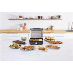 Електрическа скара Ninja GR101EU, 1450W, 28х37 см, Бързо загряване, 60-260C, 2 Плочи, Черен