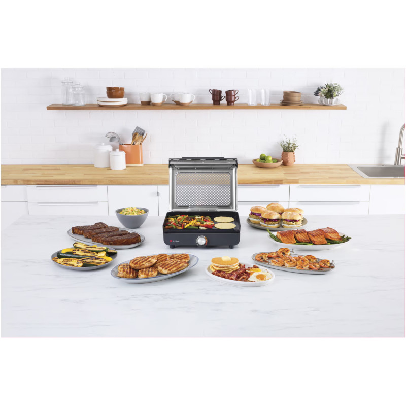 Електрическа скара Ninja GR101EU, 1450W, 28х37 см, Бързо загряване, 60-260C, 2 Плочи, Черен
