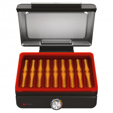 Електрическа скара Ninja GR101EU, 1450W, 28х37 см, Бързо загряване, 60-260C, 2 Плочи, Черен