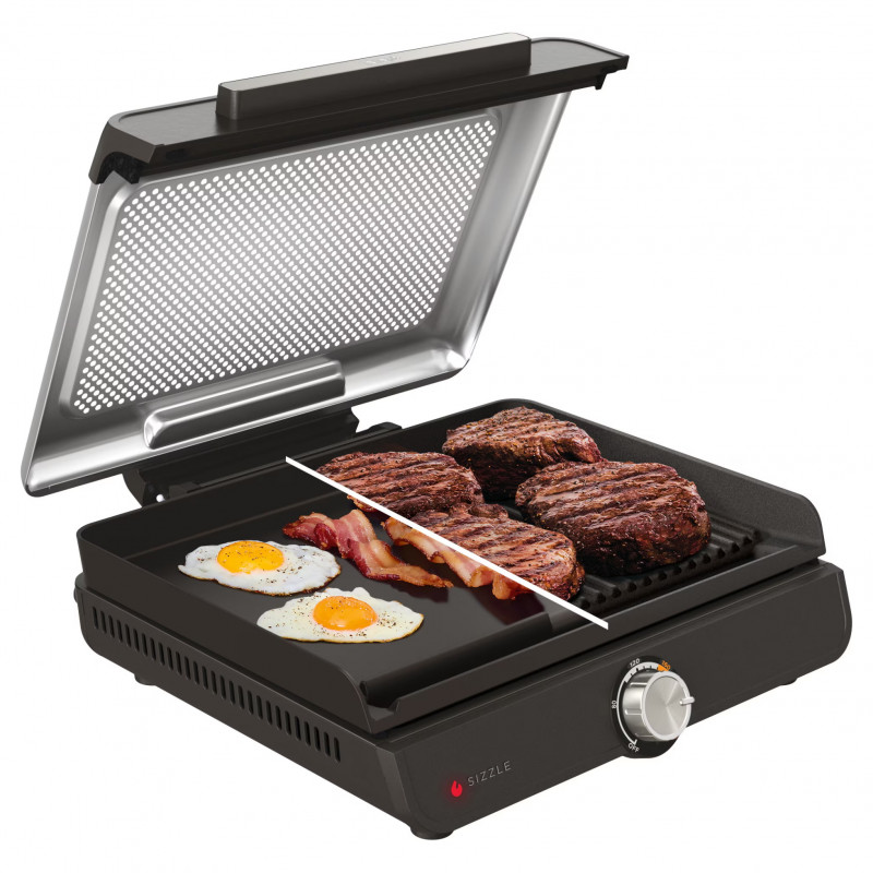 Електрическа скара Ninja GR101EU, 1450W, 28х37 см, Бързо загряване, 60-260C, 2 Плочи, Черен