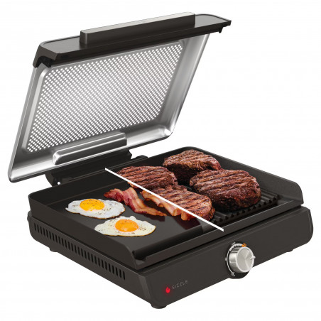 Електрическа скара Ninja GR101EU, 1450W, 28х37 см, Бързо загряване, 60-260C, 2 Плочи, Черен