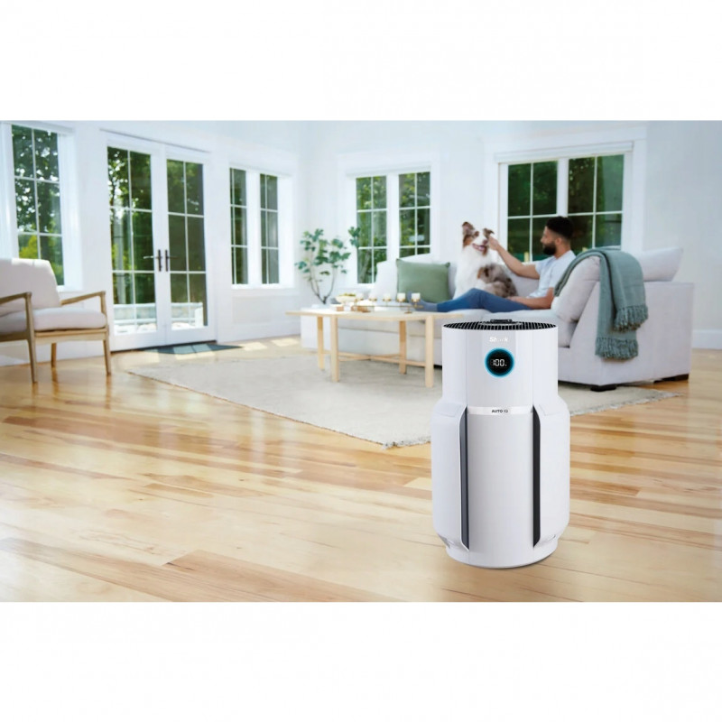 Пречиствател на въздух Shark NeverChange Max HP300EU, До 130 м3, 54W, 5 скорости, Без смяна на филтър до 5 години, LED дисплей, Бял